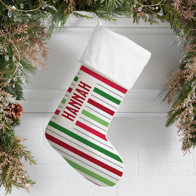 Personalization Mall Holiday Stripes Personalized Ivory Christmas